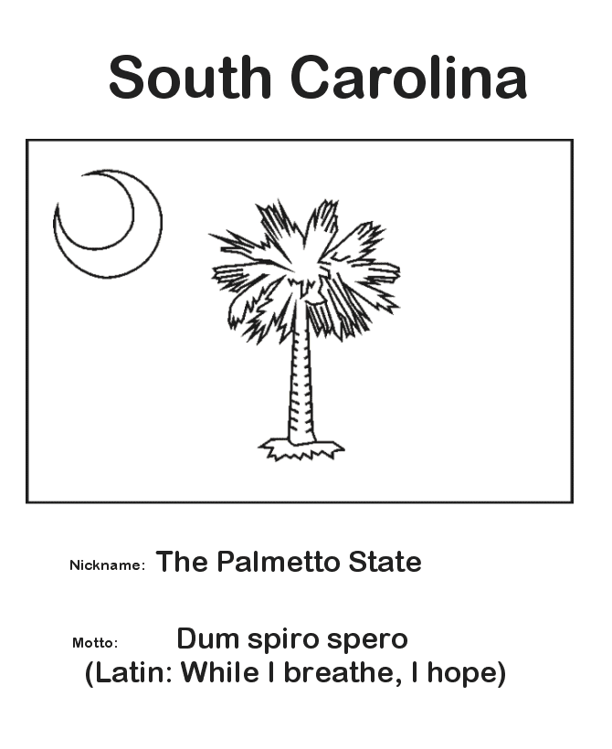  South Carolina State Flag Coloring Page