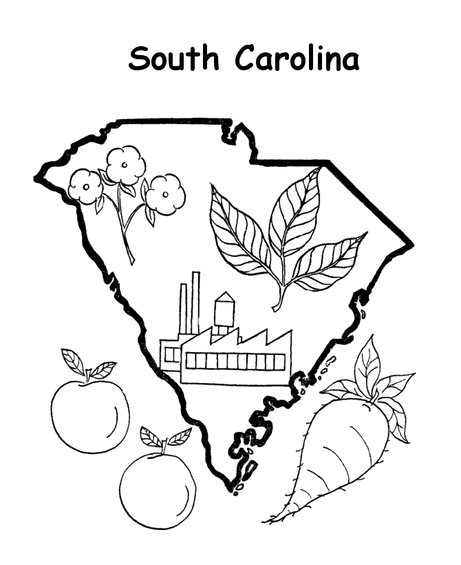  South Carolina State outline Coloring Page