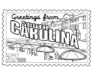 South Carolina State Stamp coloring page