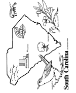 South Carolina state outline coloring page