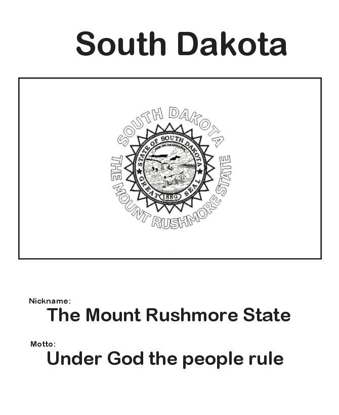  South Dakota State Flag Coloring Page