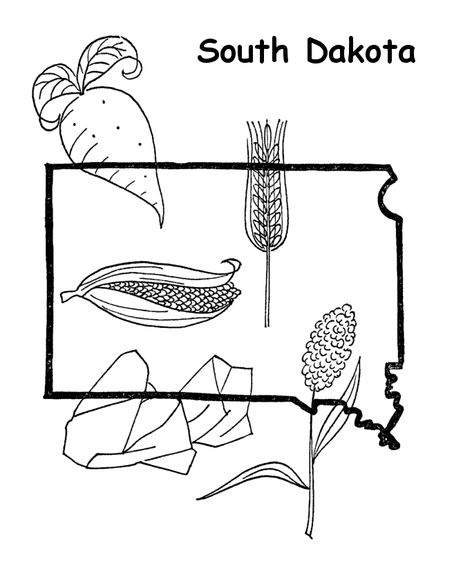 South Dakota State outline Coloring Page