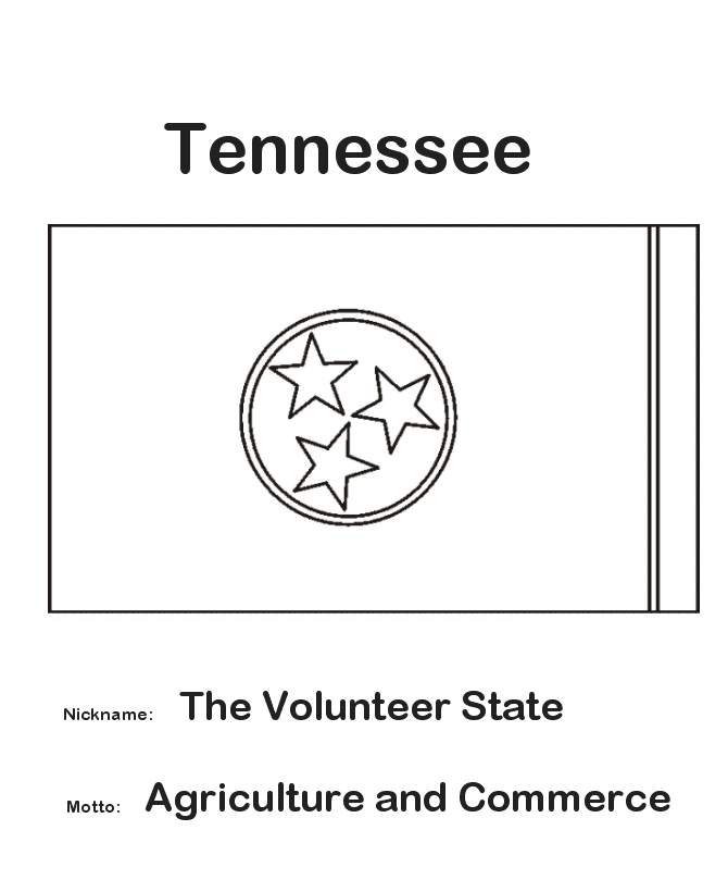  Tennessee State Flag Coloring Page