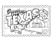 Texas State Stamp coloring page