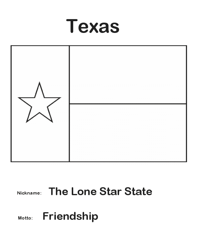  Texas State Flag Coloring Page