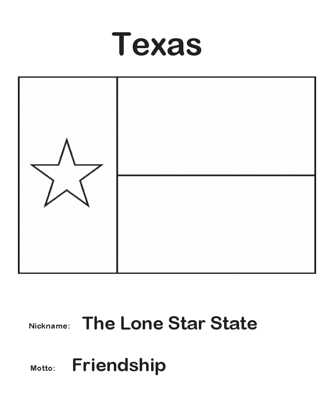 USA-Printables: Texas State Flag - State of Texas Coloring Pages