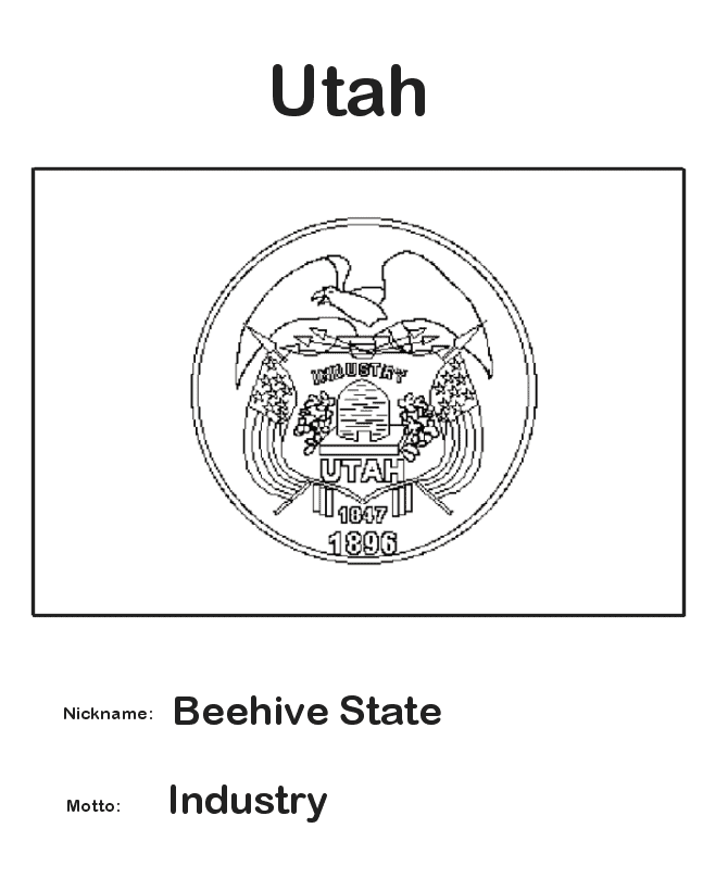  Utah State Flag Coloring Page