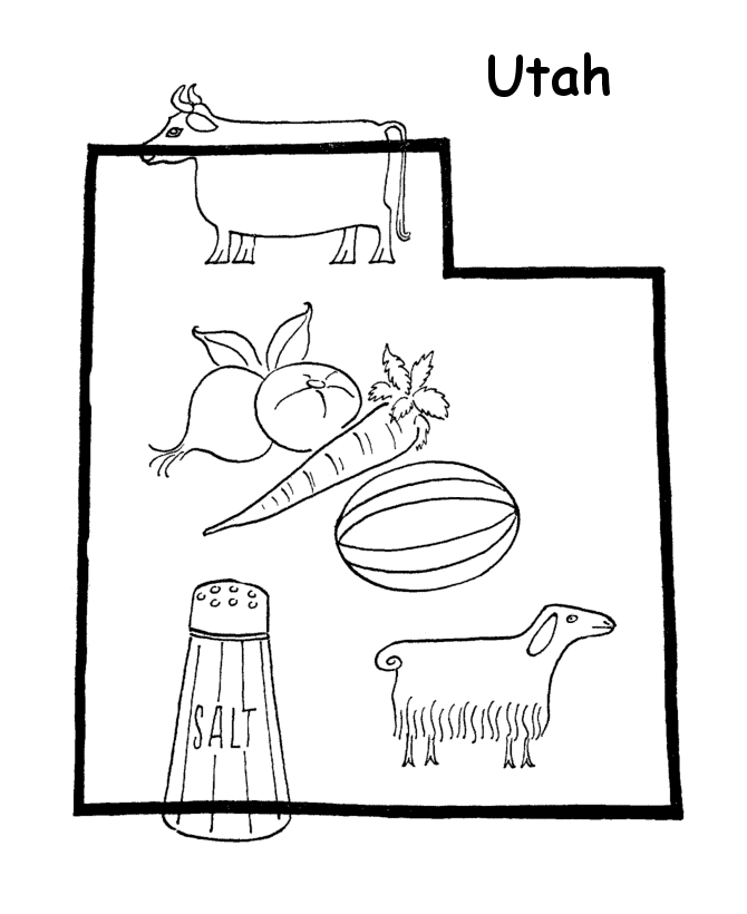  Utah State outline Coloring Page