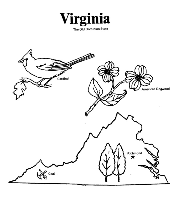  Virginia State outline Coloring Page