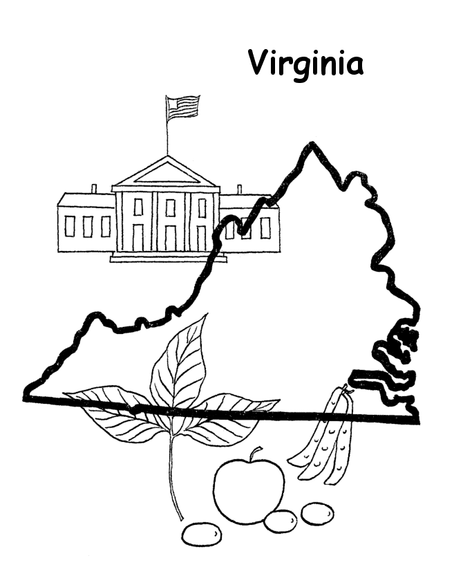  Virginia State outline Coloring Page