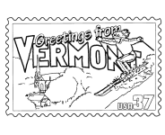 Vermont State Stamp coloring page