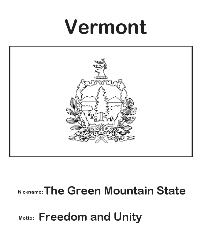  Vermont State Flag Coloring Page