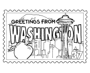 Washington State Stamp coloring page