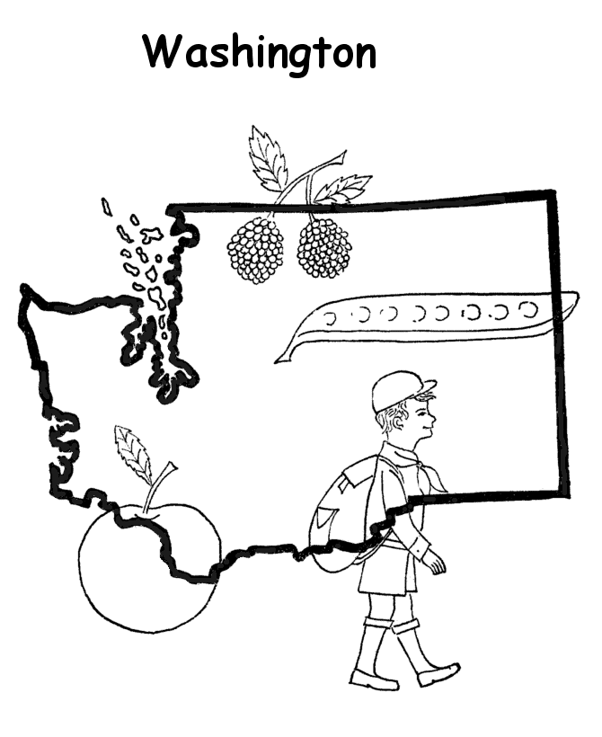  Washington State outline Coloring Page