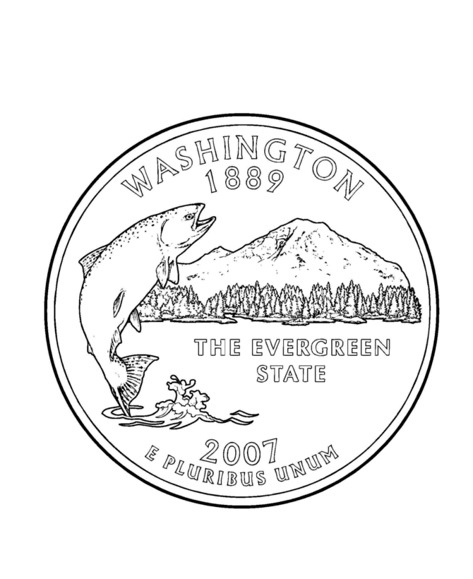  Washington State Quarter Coloring Page