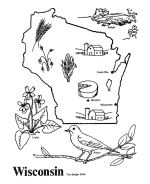 Wisconsin state outline coloring page