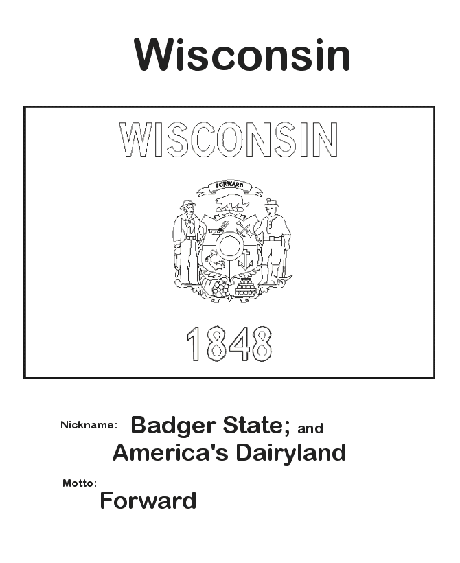  Wisconsin State Flag Coloring Page