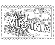 West Virginia State Stamp coloring page