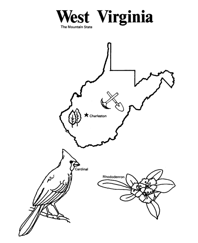  West Virginia State outline Coloring Page