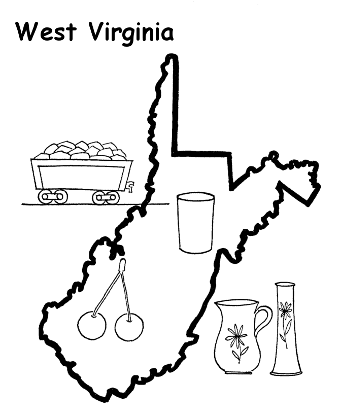  West Virginia State outline Coloring Page