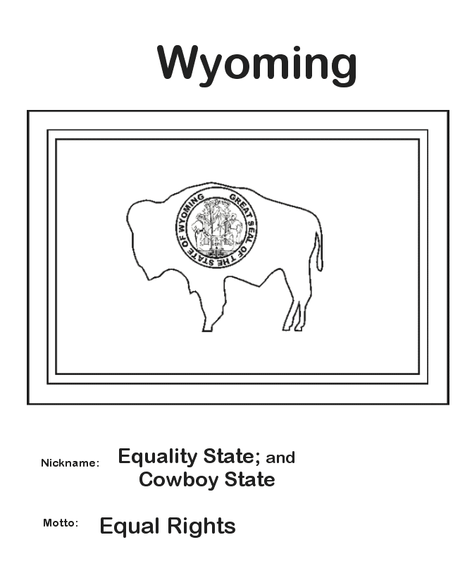  Wyoming State Flag Coloring Page