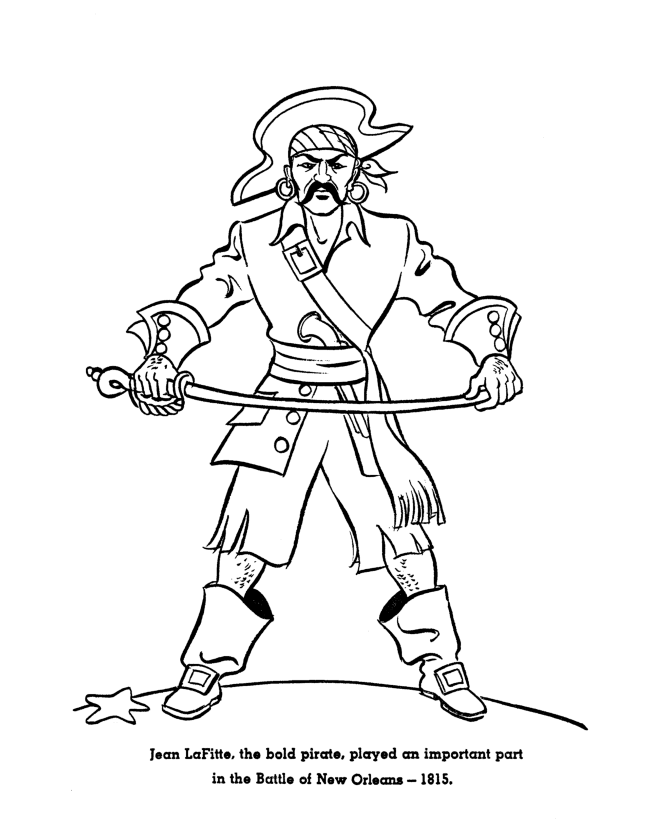   Jean-LaFitte in the War of 1812 Coloring Page