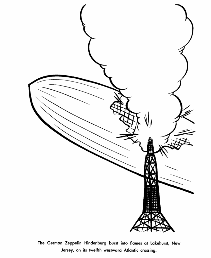  Hindenburg crash Coloring Page