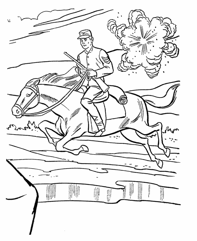  Union cavalry Coloring Page