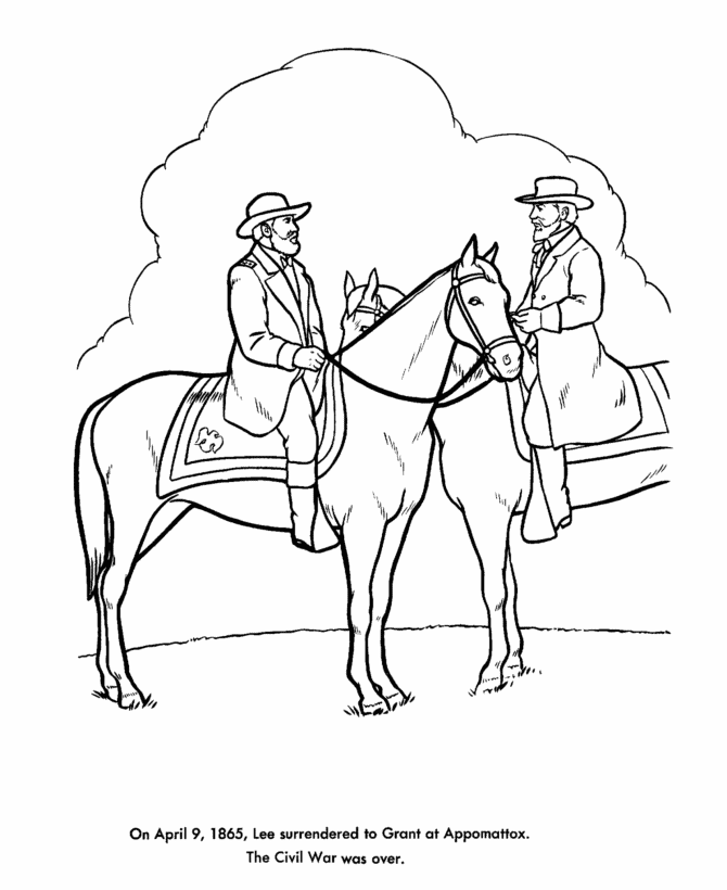  America Civil War Generals Coloring Page