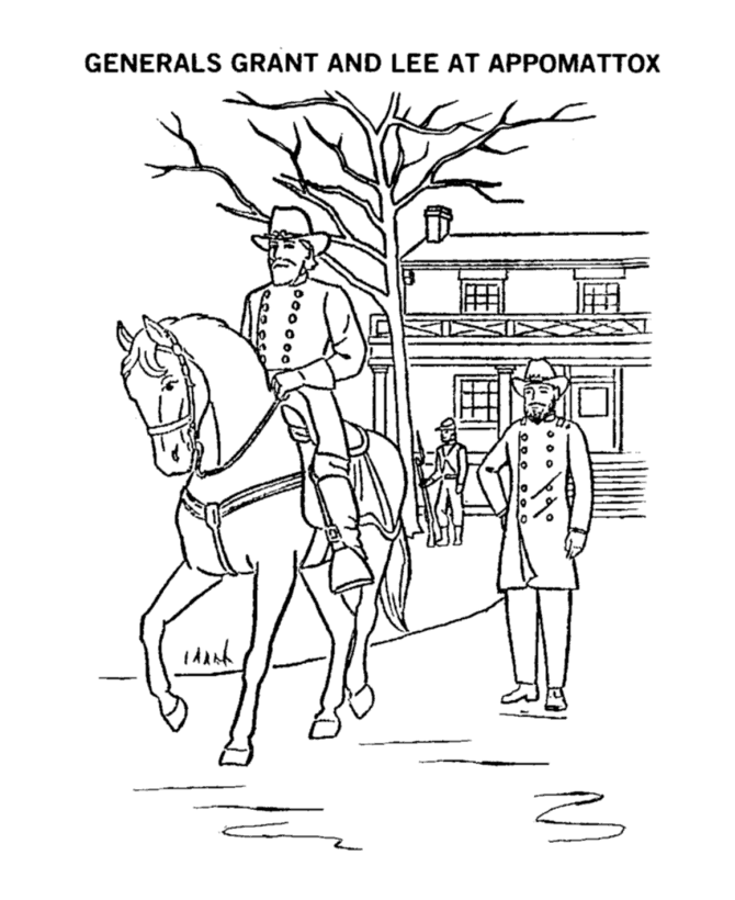   General Lee Surrenders Coloring Page