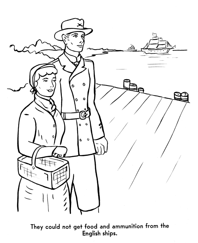  Civil War Union Blockade  Coloring Story Page