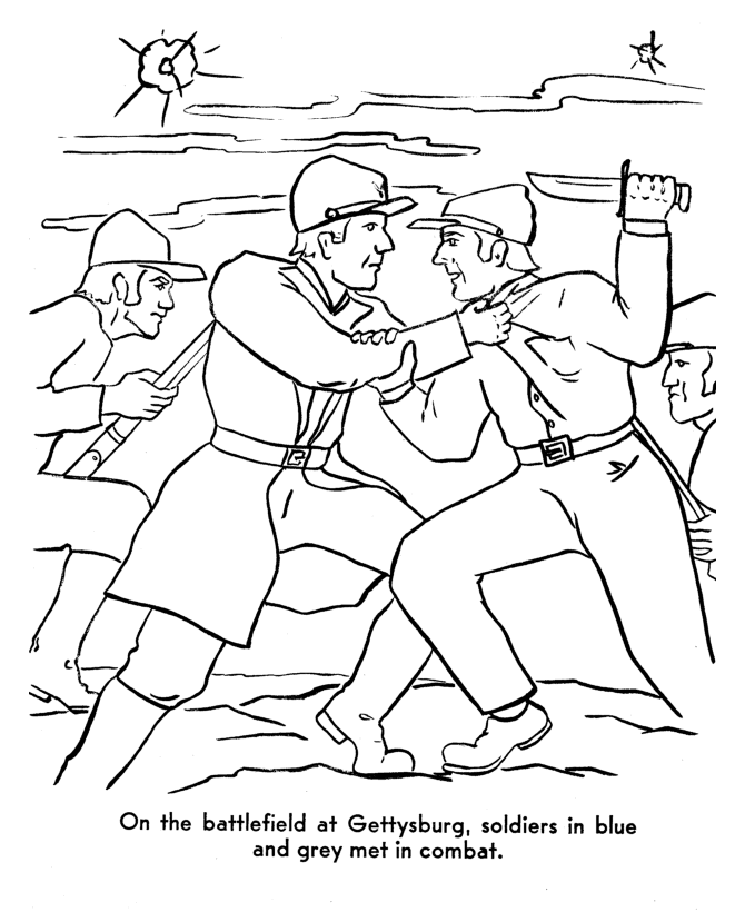  America Civil War Coloring Story Page