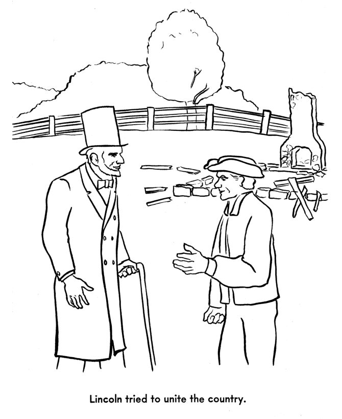 Usa Printables America Civil War Coloring Pages Abraham