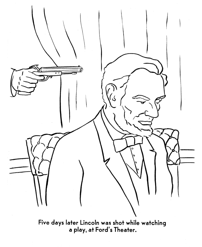  The assassination Abraham Lincoln Coloring Page