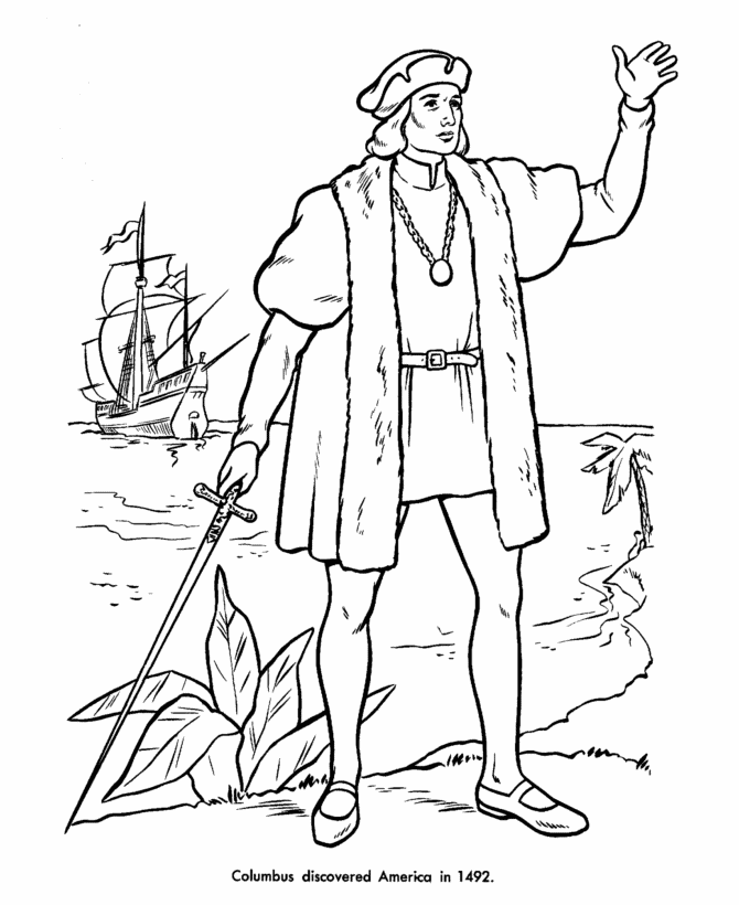  Columbus Discovery of America Coloring Page