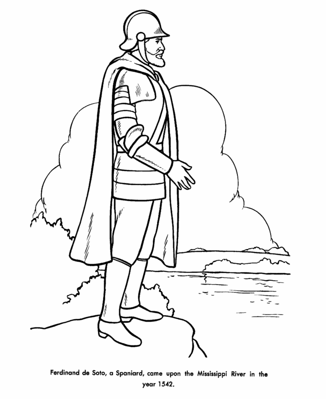  Ferdinand deSoto Coloring Page