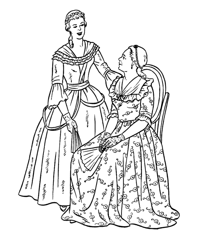  Early American Society Coloring Page