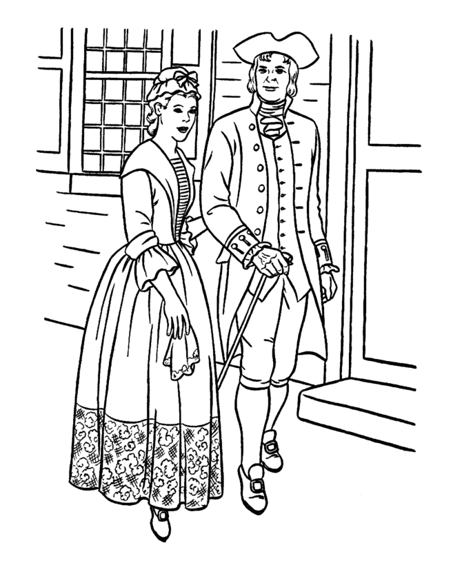  Early American Society Coloring Page