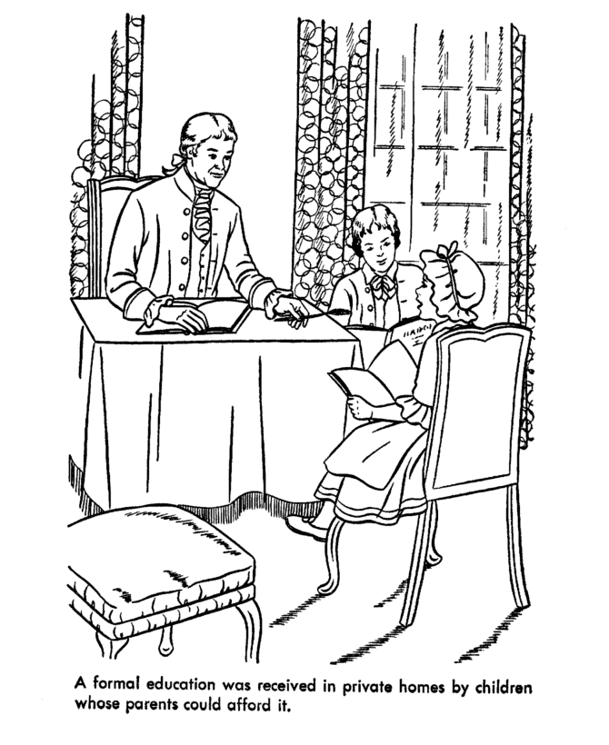  Early American Society Coloring Page