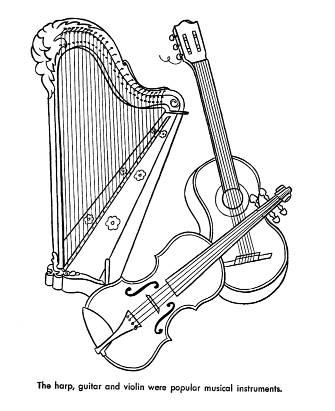 coloring pages instruments. Society Coloring Page