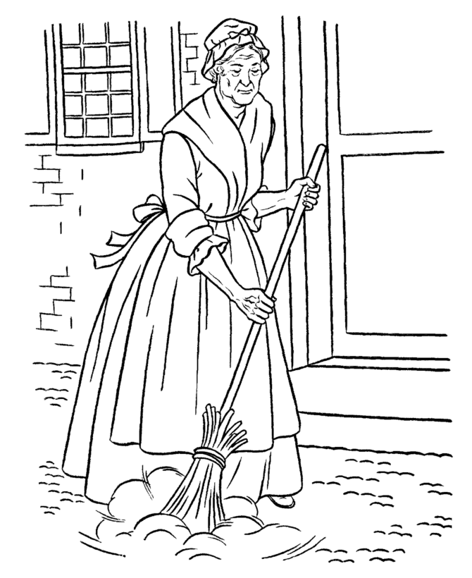  Early American Home Life Coloring Page