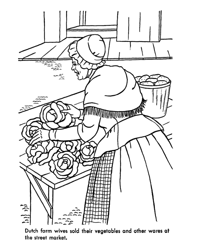  Early American Home Life Coloring Page