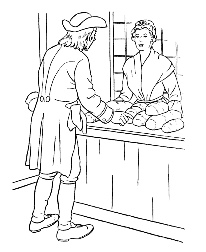  Early American Home Life Coloring Page