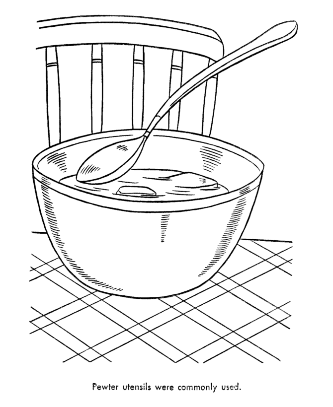  Early American Home Life Coloring Page