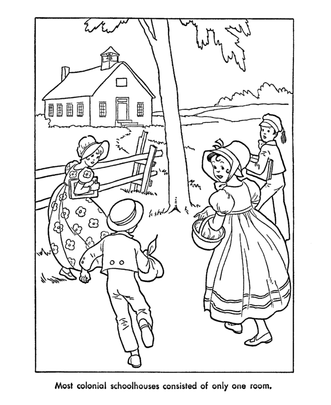  Early American Children Coloring Page