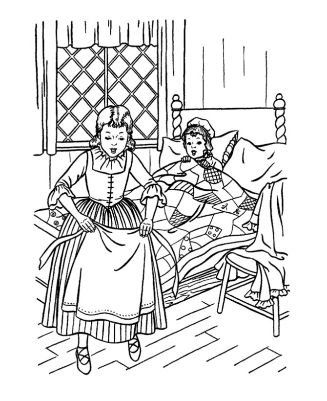  Early American Children Coloring Page