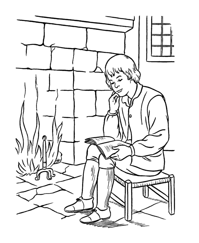  Early American Children Coloring Page