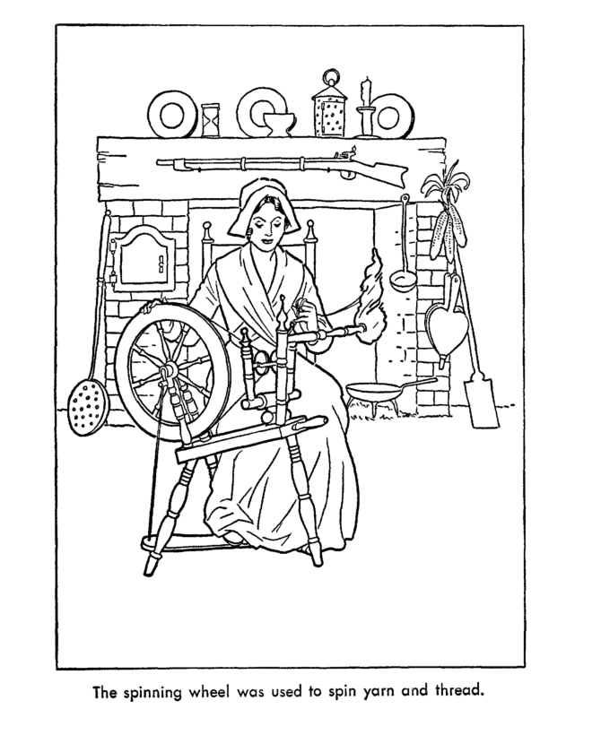USA-Printables: Early American Occupations Coloring Pages - home