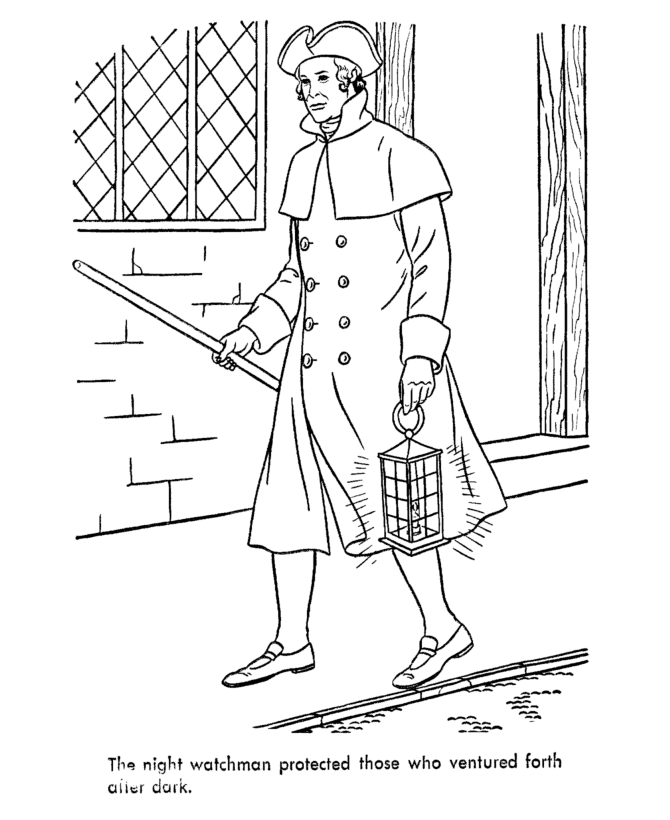  Early American Trades Coloring Page