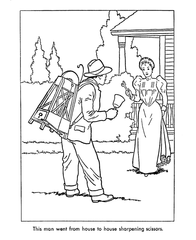  Early American Trades Coloring Page